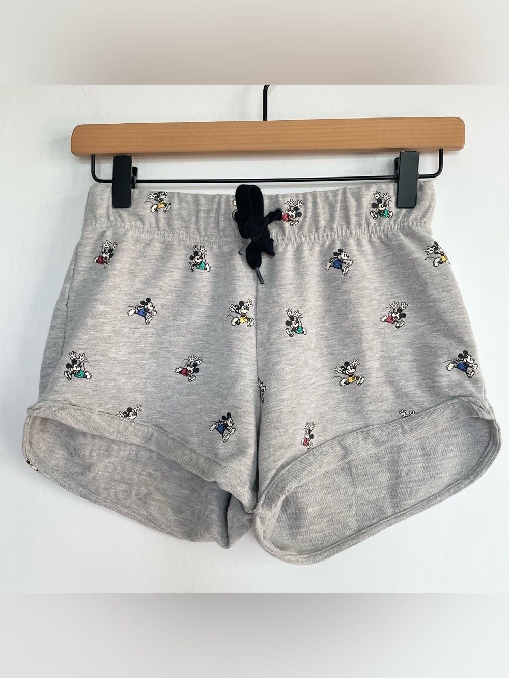Mickey Mouse Casual Shorts Rolled Hem High Waist Gray Disneyland Disney Size XS